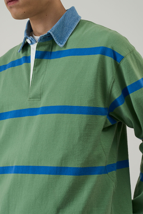 Langdon Rugby Shirt - Olive / Blue