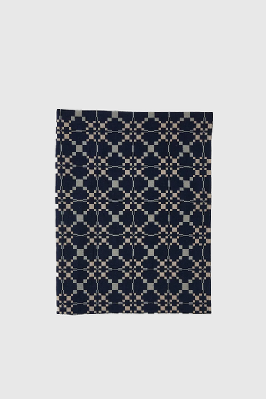 Lattice Double Cloth Throw - Indigo
