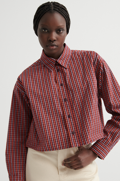 Lauren Shirt - Maroon Check