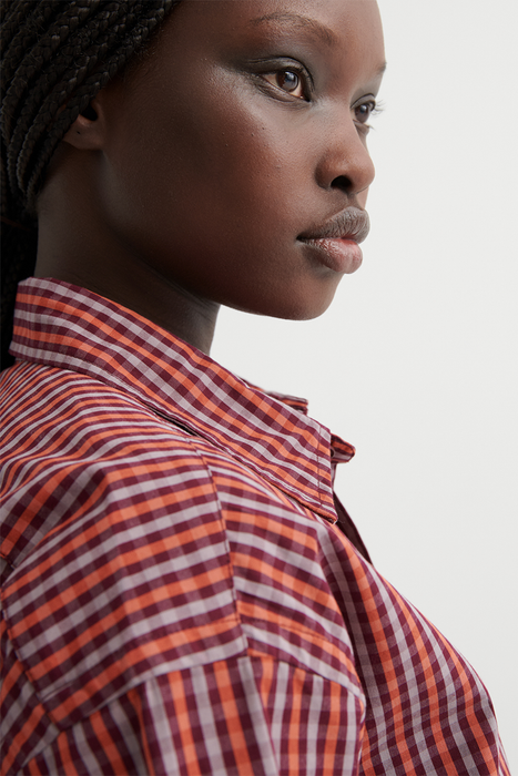 Lauren Shirt - Maroon Check