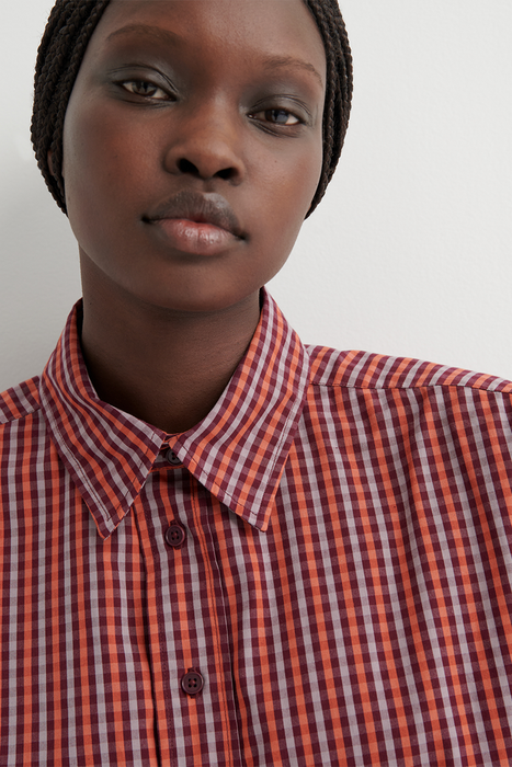 Lauren Shirt - Maroon Check