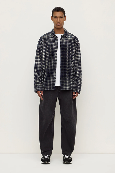 Leo Check Long Sleeve Shirt - True Navy / Cream