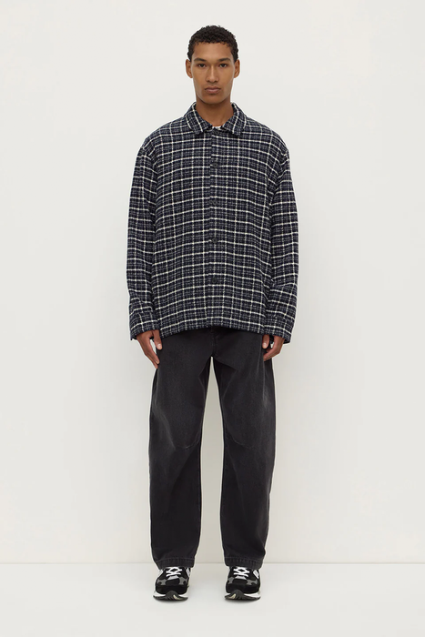 Leo Check Long Sleeve Shirt - True Navy / Cream