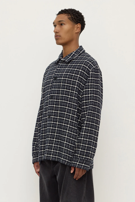 Leo Check Long Sleeve Shirt - True Navy / Cream