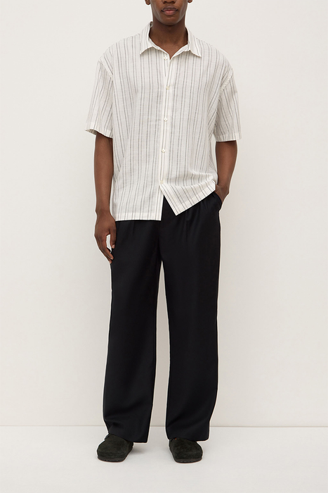 Liam Short Sleeve Shirt - Cream / Black