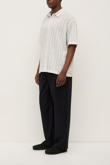 Liam Short Sleeve Shirt - Cream / Black