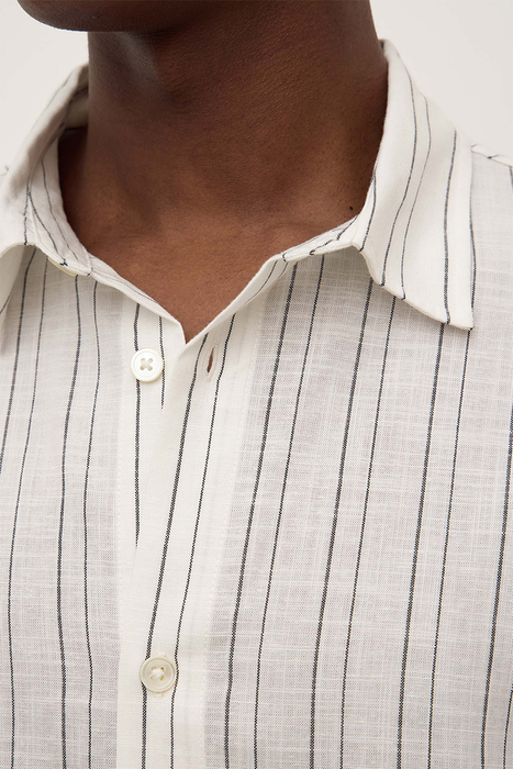 Liam Short Sleeve Shirt - Cream / Black