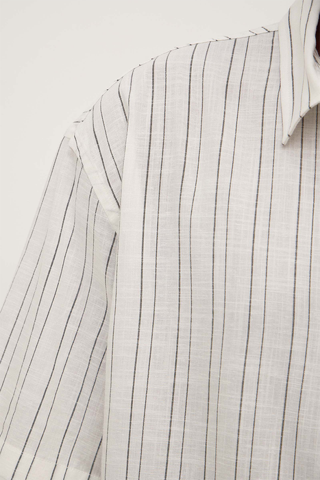 Liam Short Sleeve Shirt - Cream / Black