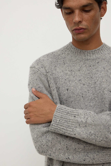 Lief Wool Blend Knit - Mid Grey Marle