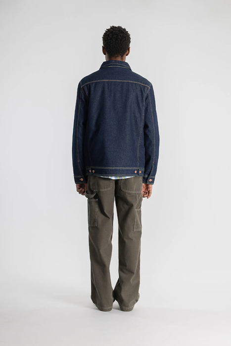 Lined Trucker Jacket - Single Rinse Denim