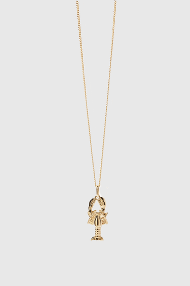 Lobster Charm Necklace - Gold Plated