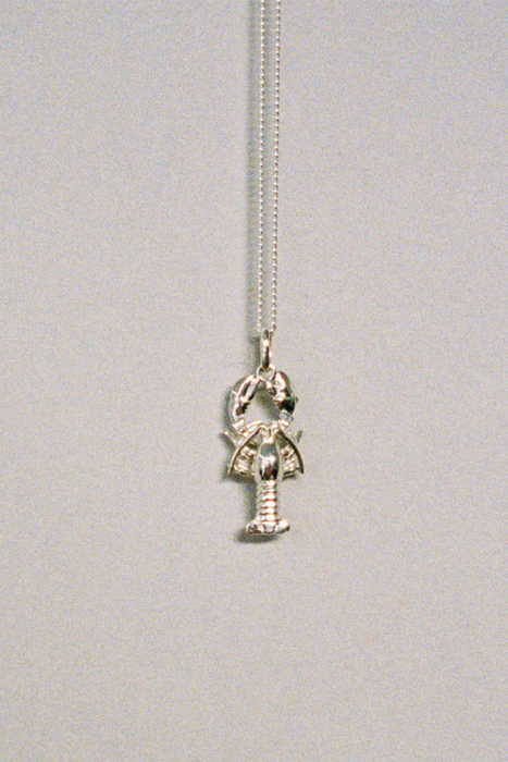 Lobster Charm Necklace - Sterling Silver