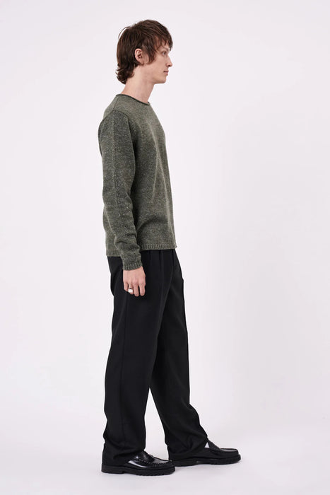 Chain Knit Crew - Military Fleck