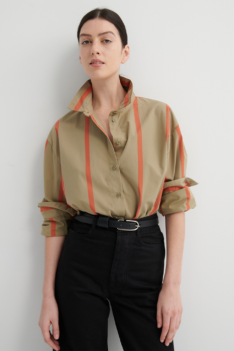 Maker Shirt - Nasturtium Stripe