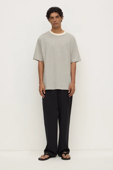 Malone Stripe Short Sleeve Tee - Black / Cream