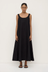 Maree Linen Midi Dress - Black
