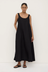 Maree Linen Midi Dress - Black