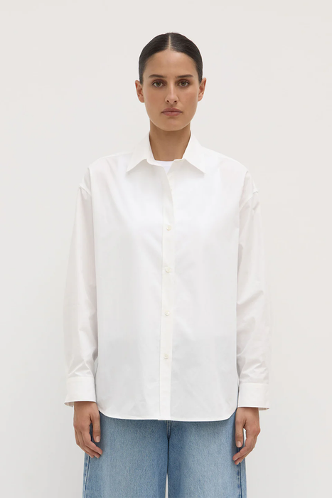 Marigold Poplin Long Sleeve Shirt - White
