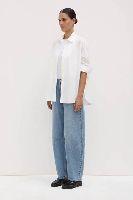 Marigold Poplin Long Sleeve Shirt - White
