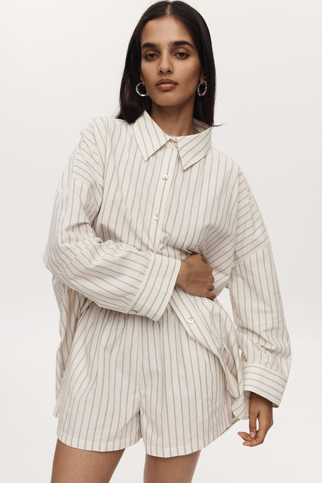 Edie Shirt - Ivory Stripe