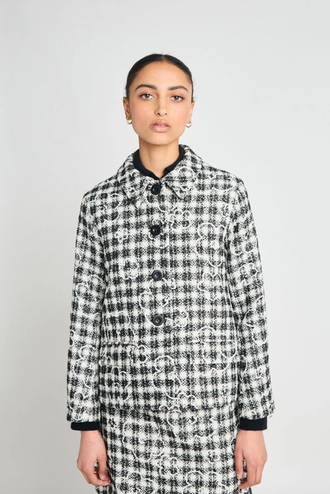 Maya Jacket - Black & Cream Check