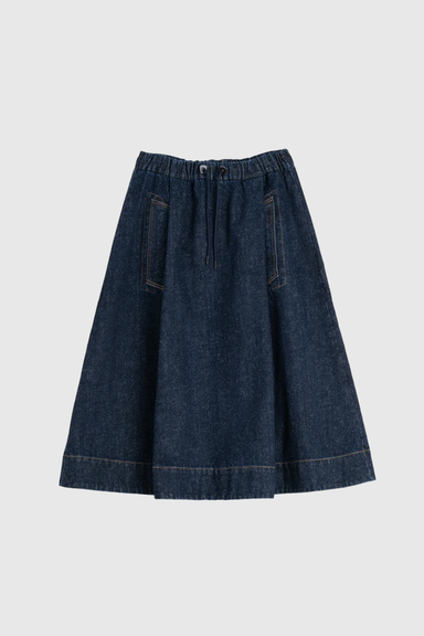 Meadow Skirt - Neppy Denim Indigo