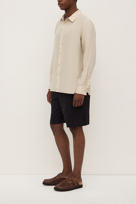 Mens Everyday Linen Long Sleeve Shirt - Limestone