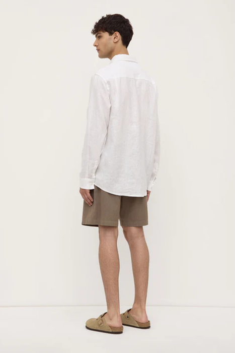 Mens Everyday Linen Long Sleeve Shirt - White