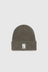 Merino Lambswool Rib N Logo Beanie - Ivy Green