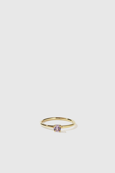 Micro Round Ring - Gold Plated / Amethyst