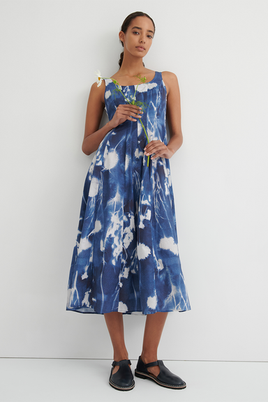 Midnight Dress - Cyanotype Floral