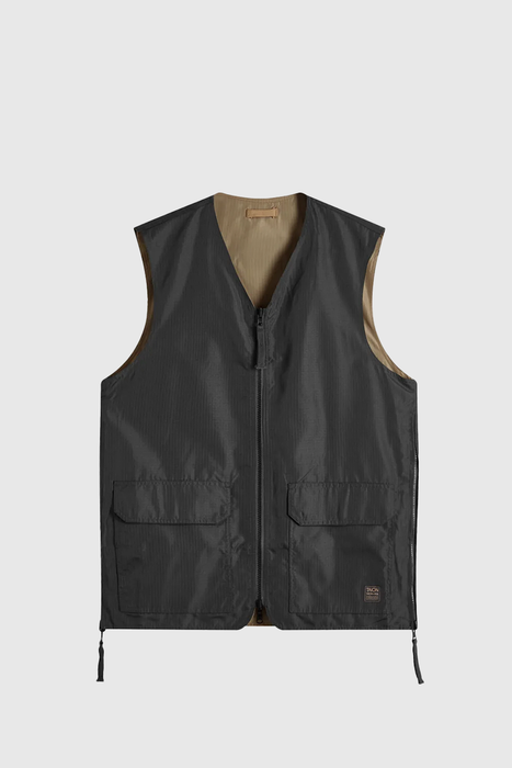 Military Reversible V Neck Vest - Black