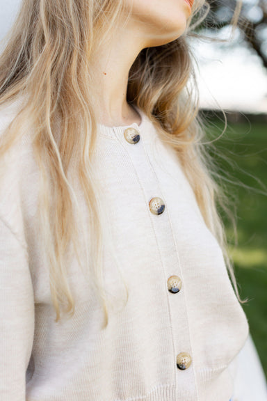 Five Button Cardigan - Oat Marle