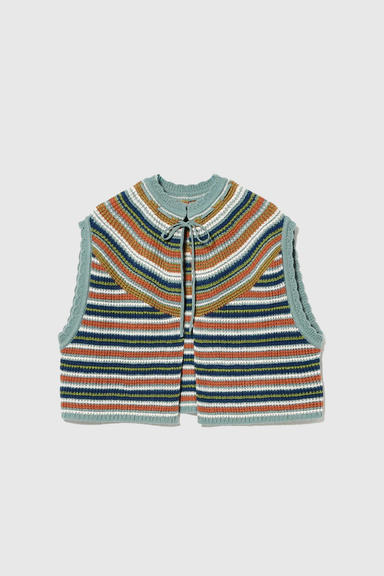 Multi Striped Vest - Light Blue