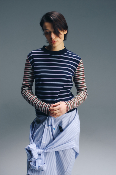 Murphy Striped Top - Navy