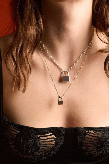 Locked Charm Necklace - Gold Plated