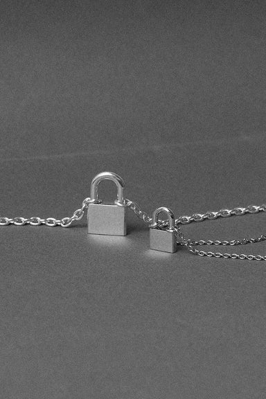 Locked Charm Necklace - Sterling Silver