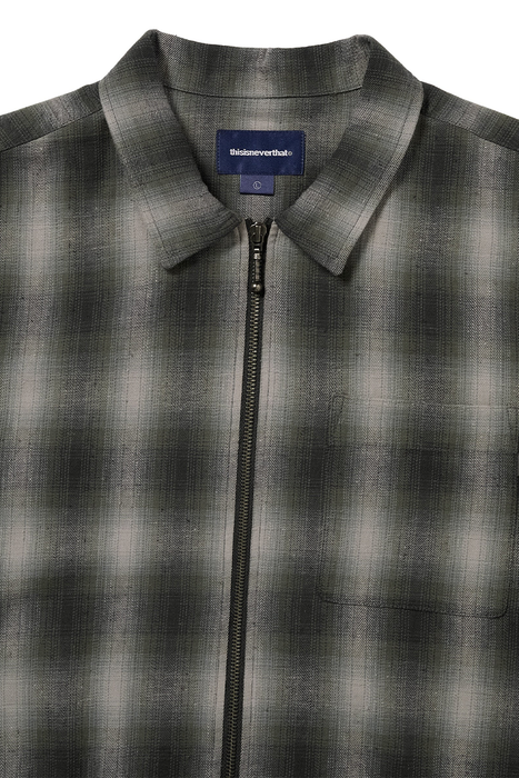 Nep Check Zip Shirt - Black