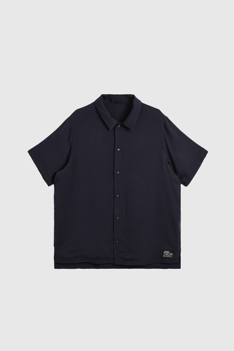 Non Down Reversible "SKA" Aloha Half Sleeve Shirt - Dark Navy / Dark Navy