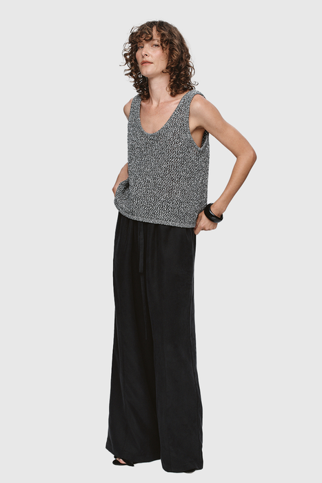 Nova Top - Black / Ivory Melange