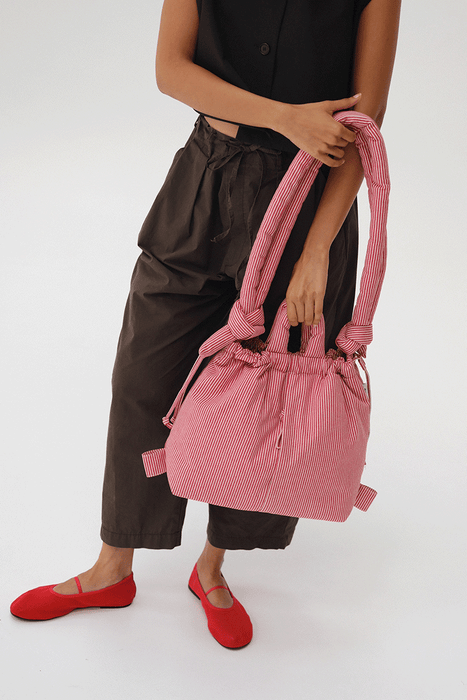 Ona Soft Bag - Cotton Red Stripe