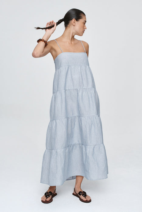 Ophelia Dress - Bleu Stripe