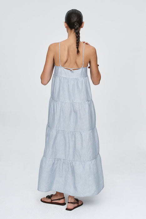 Ophelia Dress - Bleu Stripe