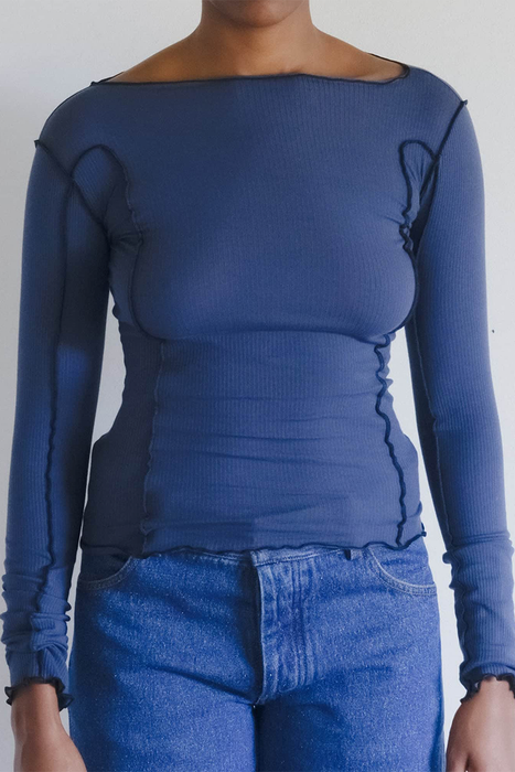 Omato Long Sleeve Tee - Preston Blue
