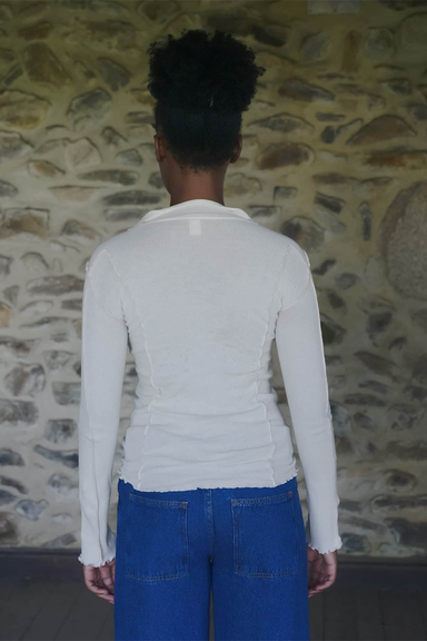 Omato Polo Long Sleeve Tee - Off White