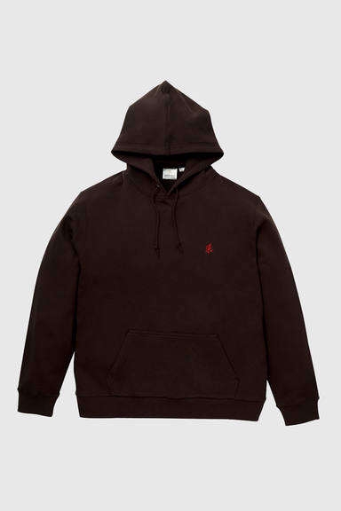 One Point Hooded Sweatshirt - Dark Brown