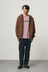 One Point Zip Hooded Sweatshirt - Brown