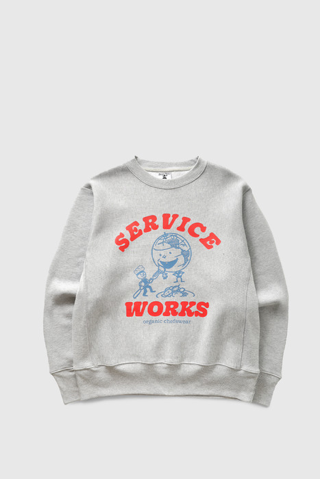 Organic Chefswear Crewneck - Marl Grey