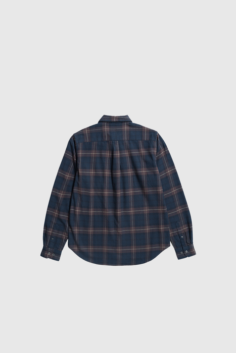 Osvald Organic Flannel Check Shirt - Wine Red