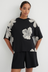 Oversized Boxy Tee - Monochrome Floral